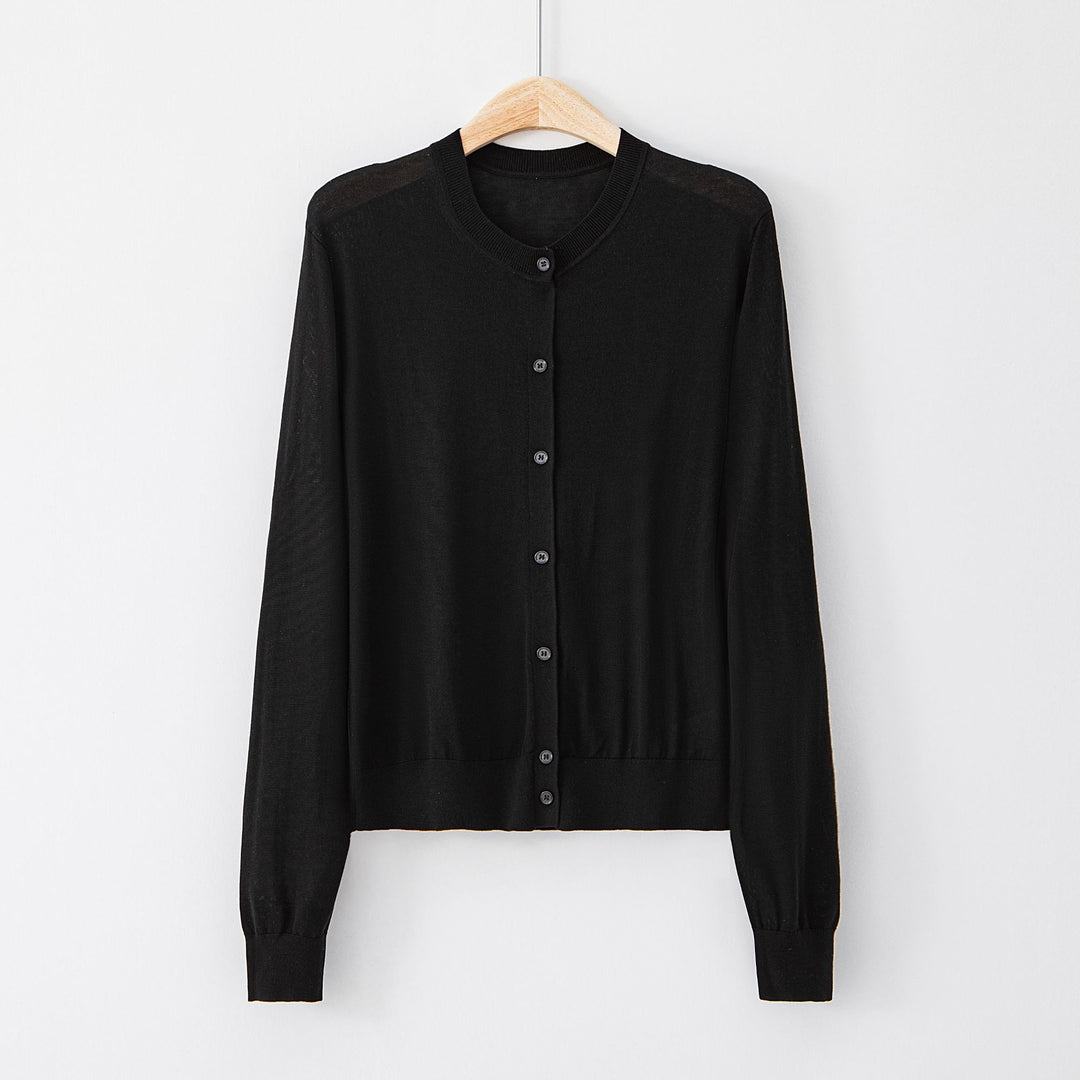 Elara | Single-Breasted Brocade Silk Cardigan