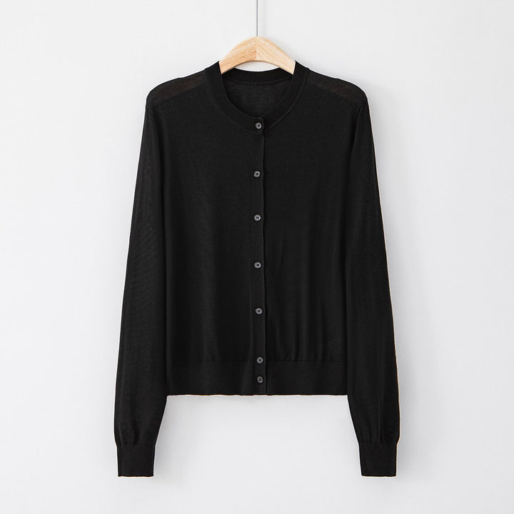 Elara | Single-Breasted Brocade Silk Cardigan