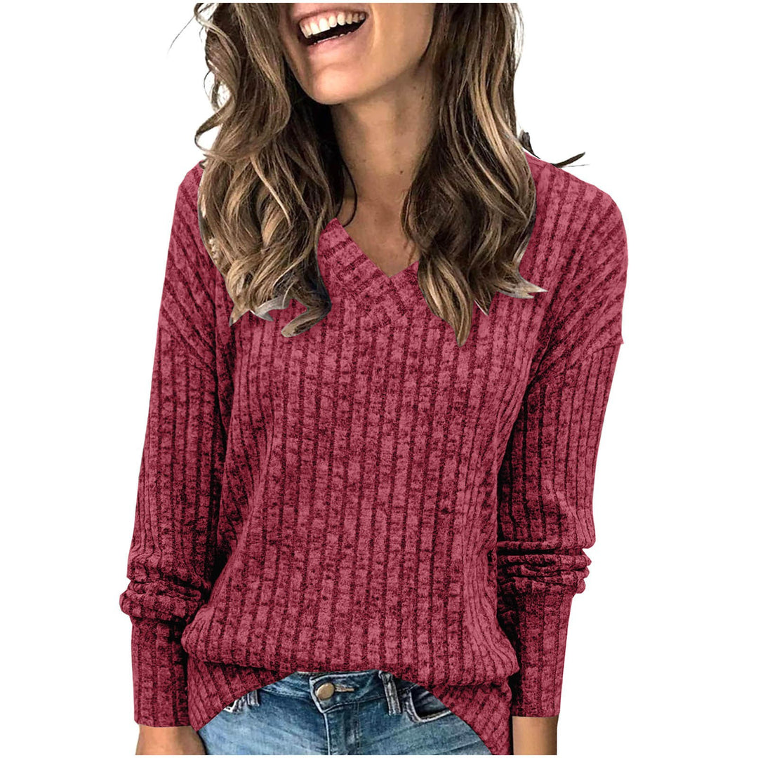 Siena | Brushed Ribbed V-Neck Knit Top