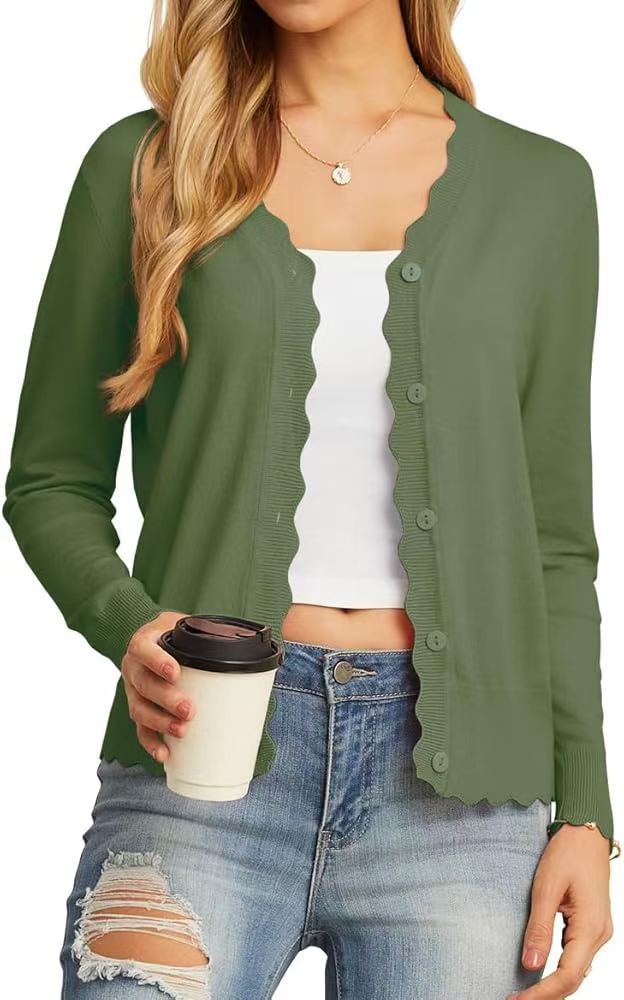 Juliette | Ruffled V-Neck Knit Cardigan
