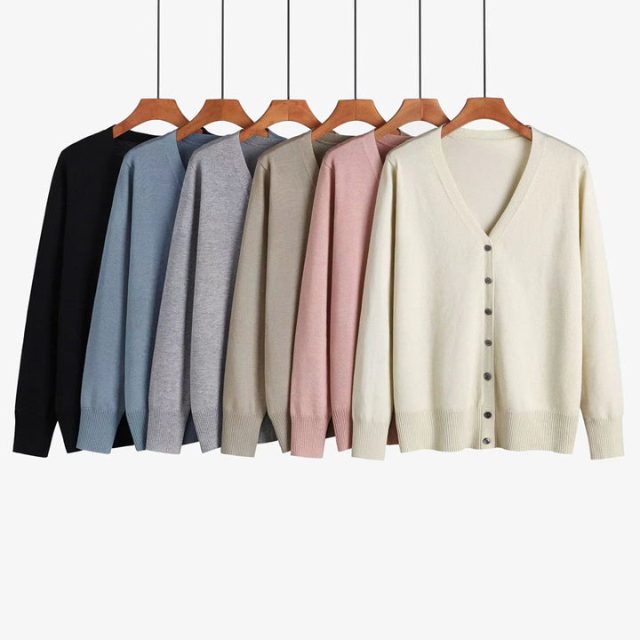Andy | V-Neck Velvet Sweater Cardigan