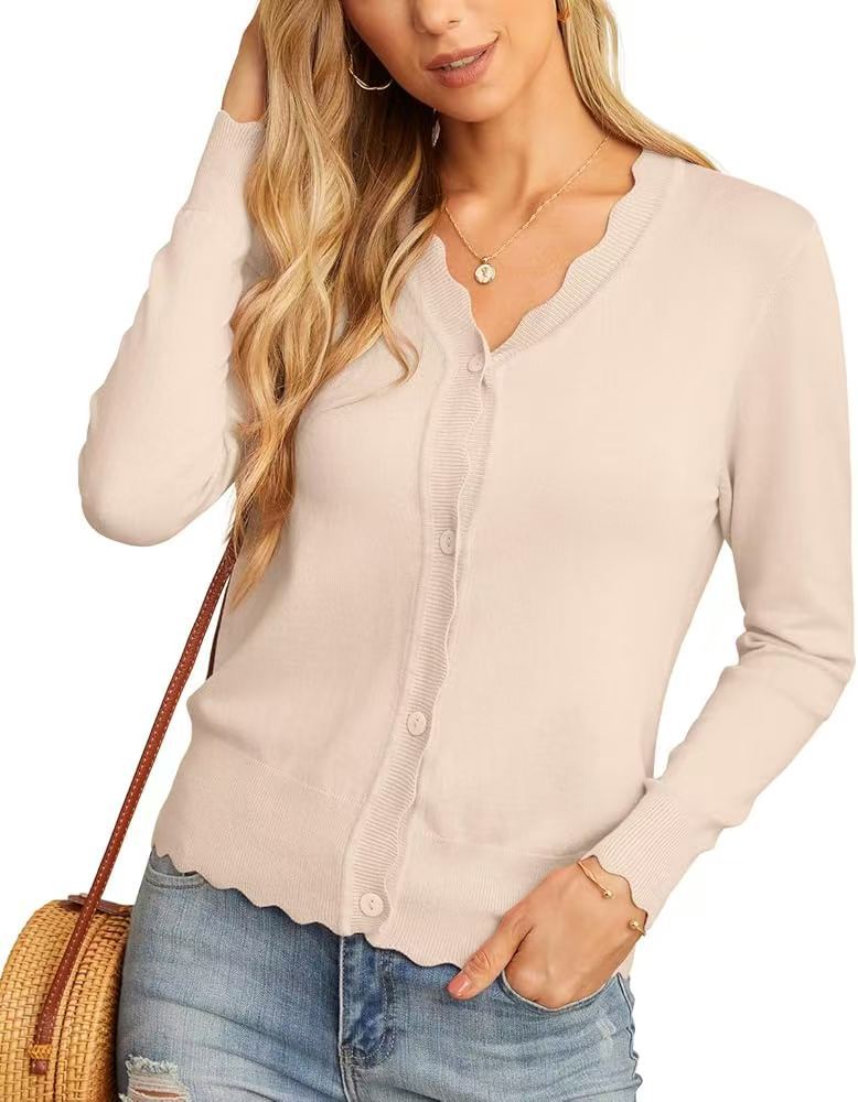 Juliette | Ruffled V-Neck Knit Cardigan