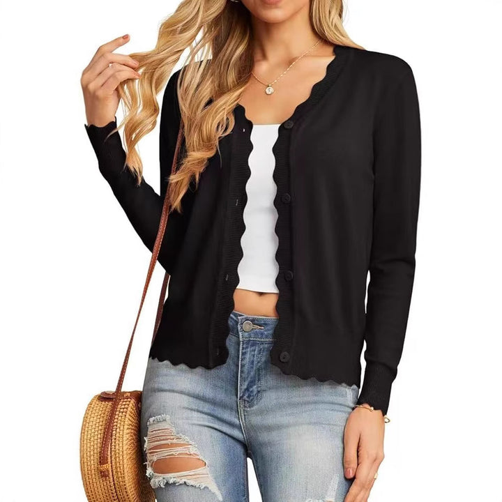 Juliette | Ruffled V-Neck Knit Cardigan