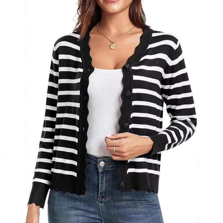 Juliette | Ruffled V-Neck Knit Cardigan