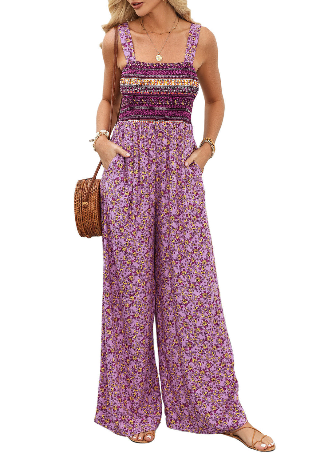 Thalia – Printed Wide-Leg Jumpsuit