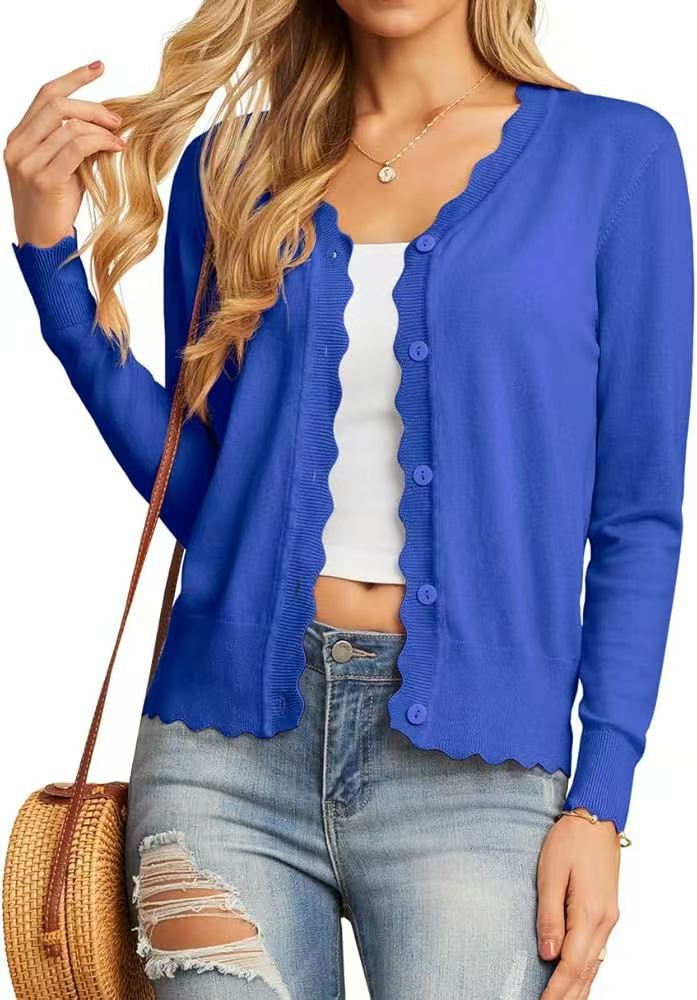 Juliette | Ruffled V-Neck Knit Cardigan