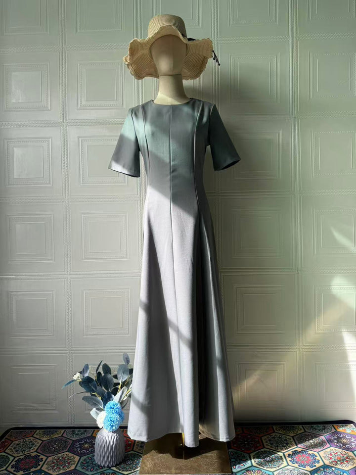 Celeste | Retro Short-Sleeve Maxi Dress