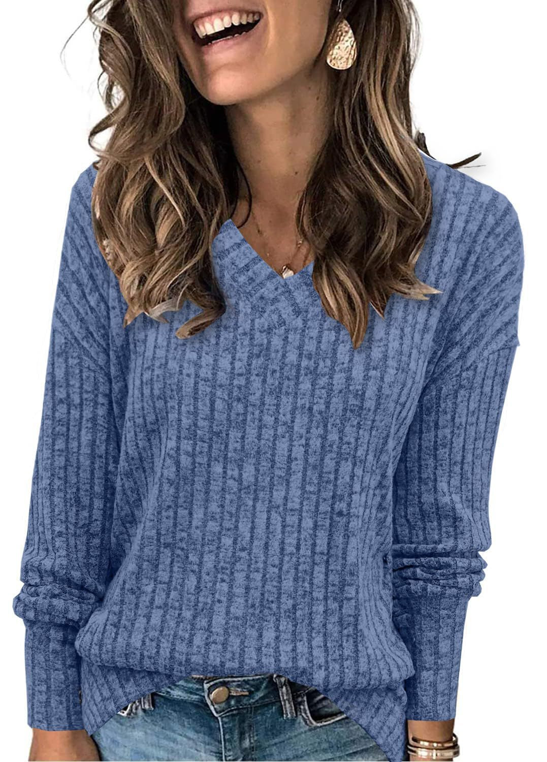 Siena | Brushed Ribbed V-Neck Knit Top