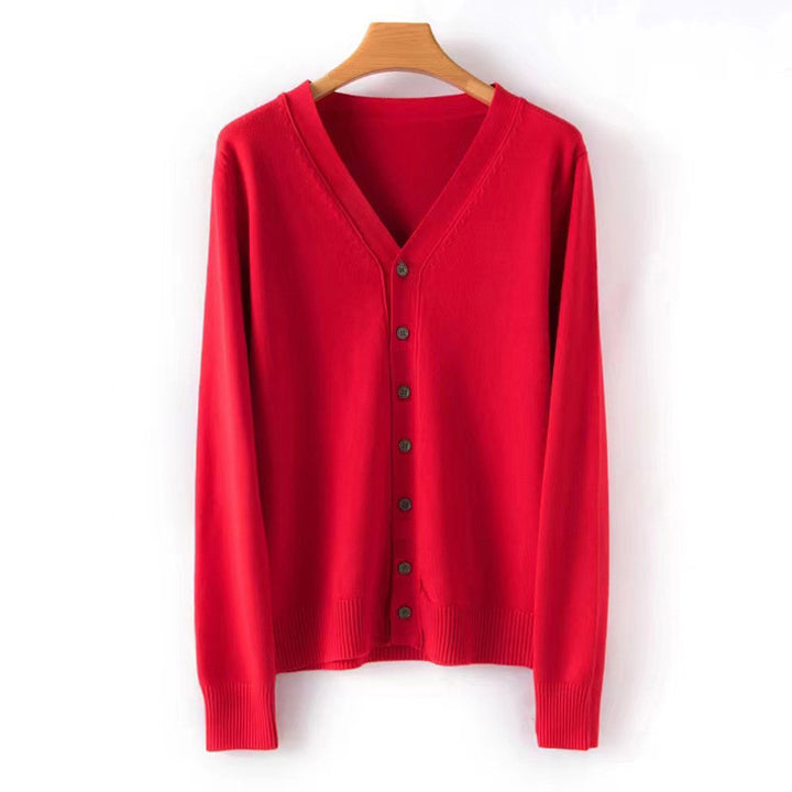 Andy | V-Neck Velvet Sweater Cardigan