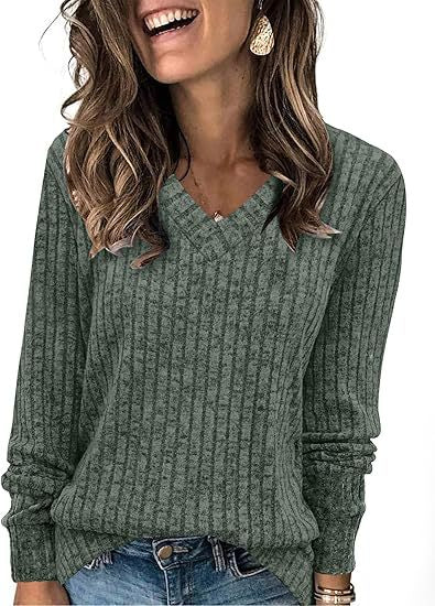 Siena | Brushed Ribbed V-Neck Knit Top