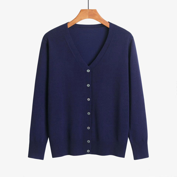 Andy | V-Neck Velvet Sweater Cardigan
