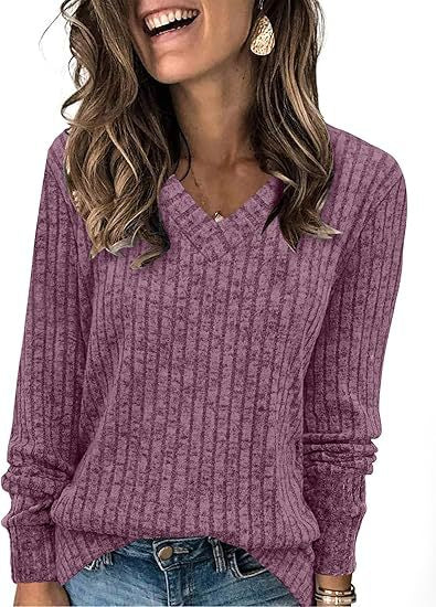 Siena | Brushed Ribbed V-Neck Knit Top