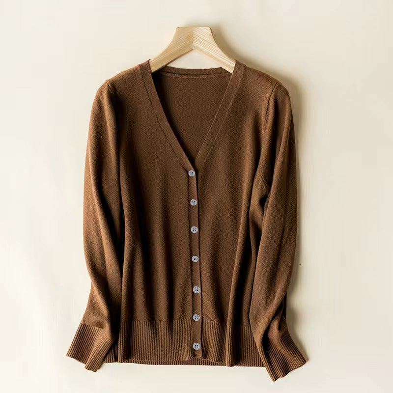 Andy | V-Neck Velvet Sweater Cardigan