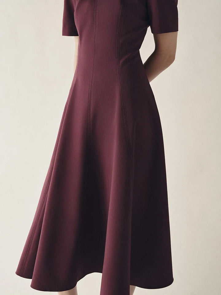 Amara | Wave-Detail A-Line Midi Dress