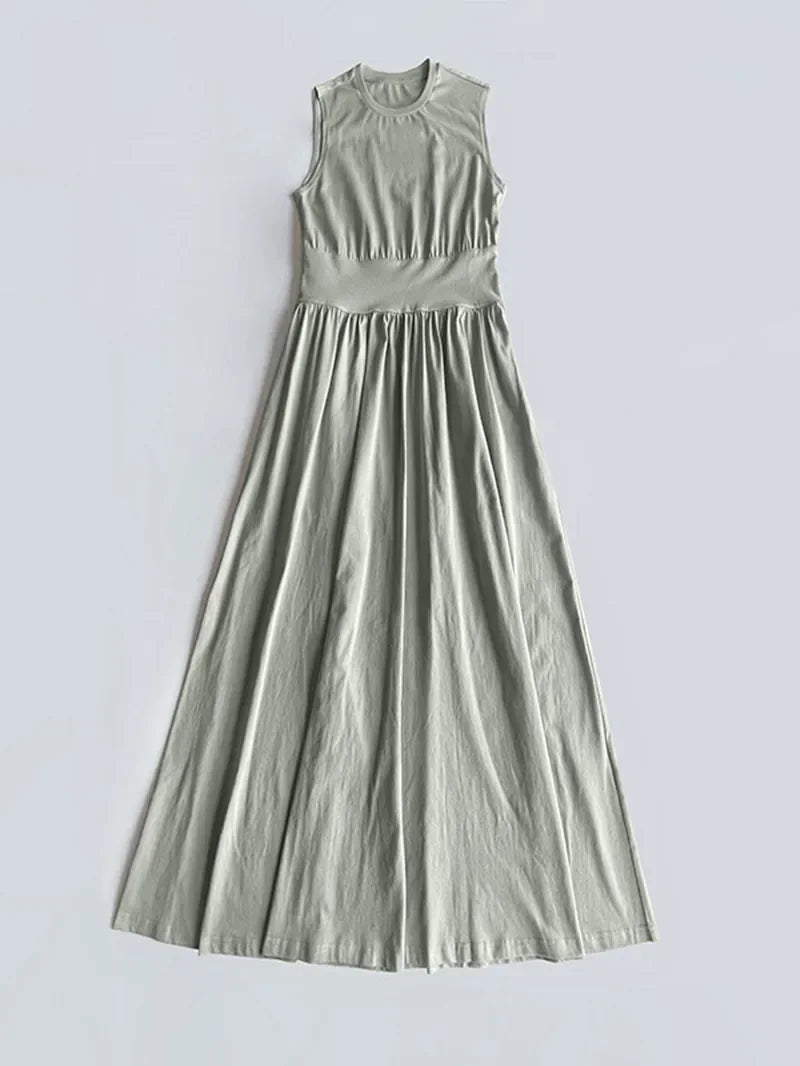 Alina | Pleated Tank Midi Dress