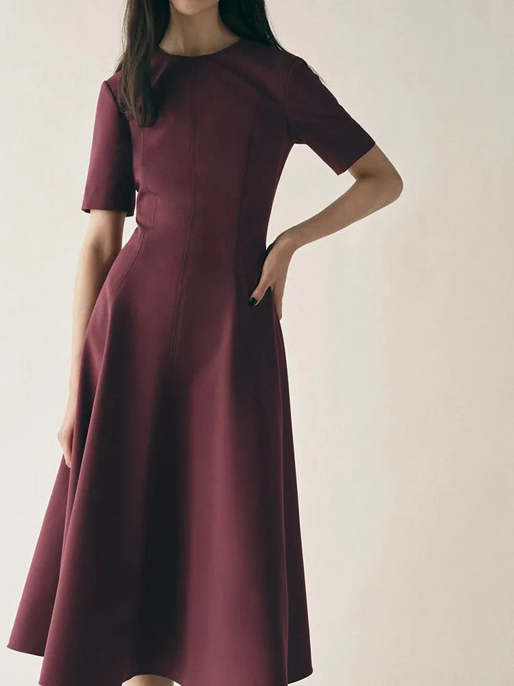 Amara | Wave-Detail A-Line Midi Dress