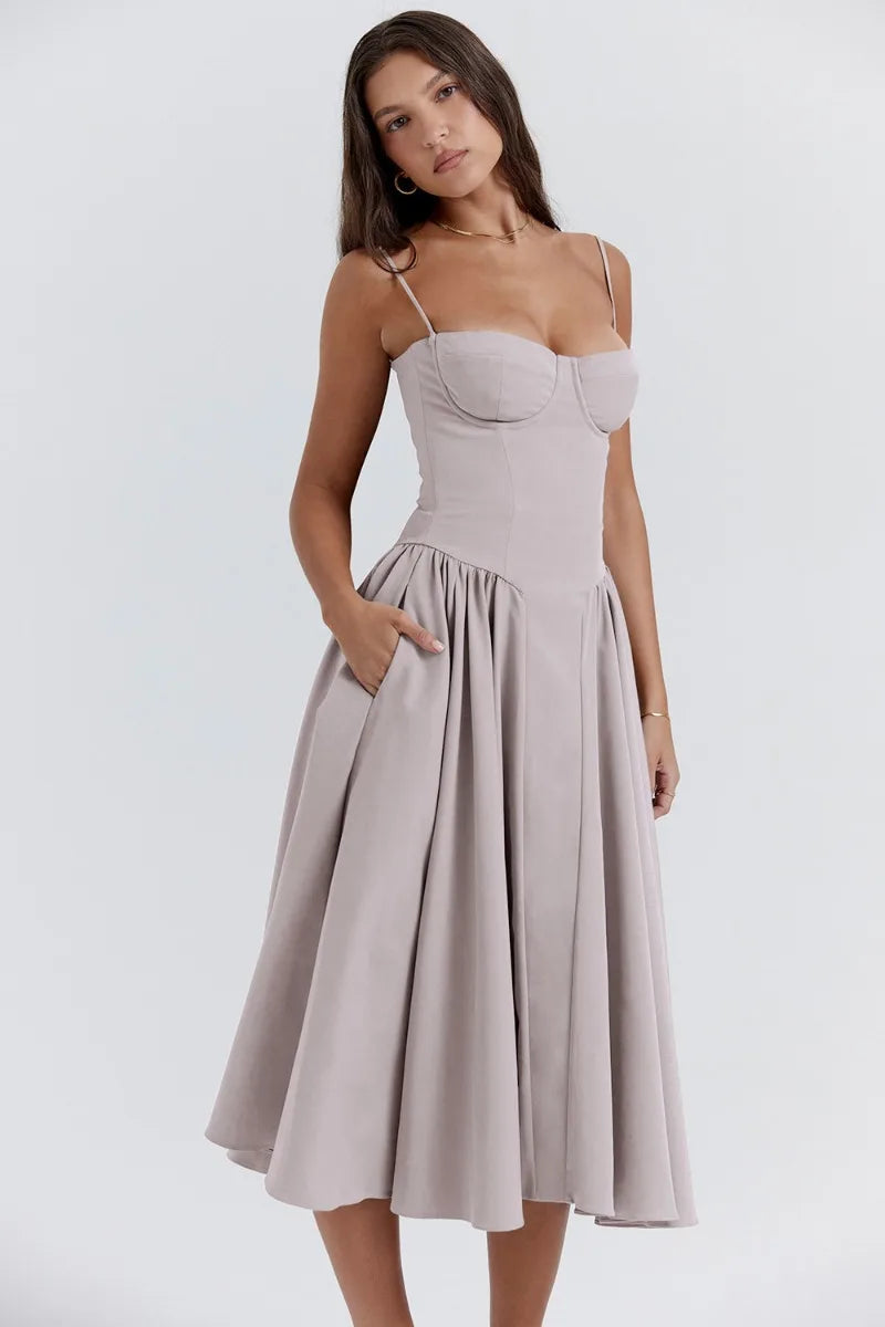 Sleeveless Corset Midi Dress – Flattering Fit