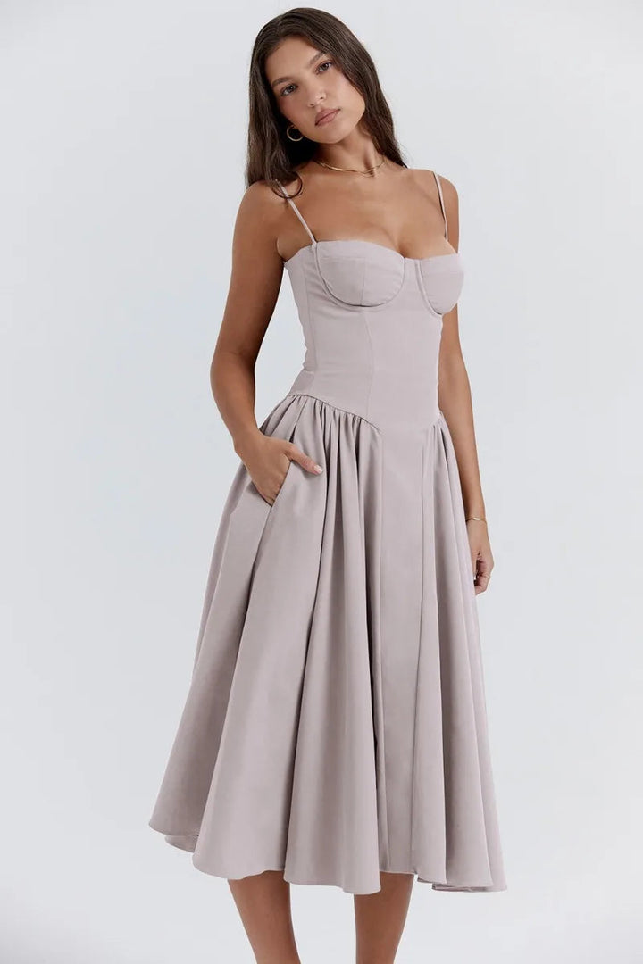 Sleeveless Corset Midi Dress – Flattering Fit