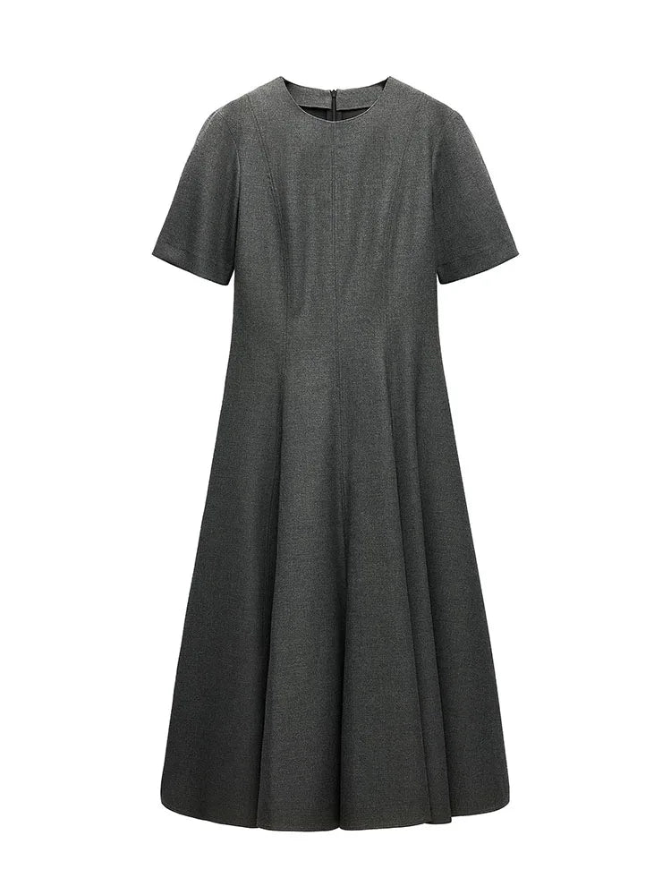 Amara | Wave-Detail A-Line Midi Dress