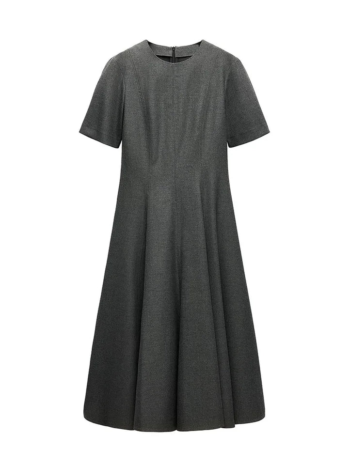 Amara | Wave-Detail A-Line Midi Dress