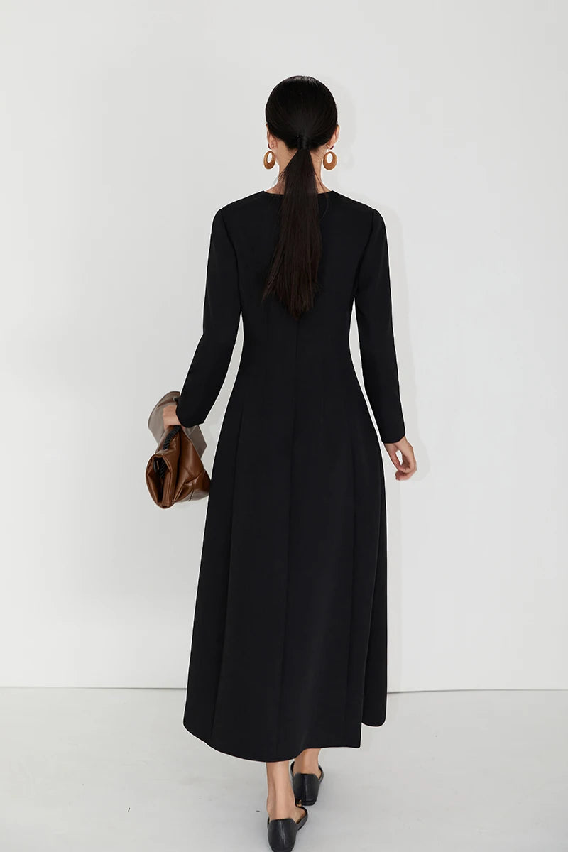 Alessia | A-Line Round-Neck Midi Dress