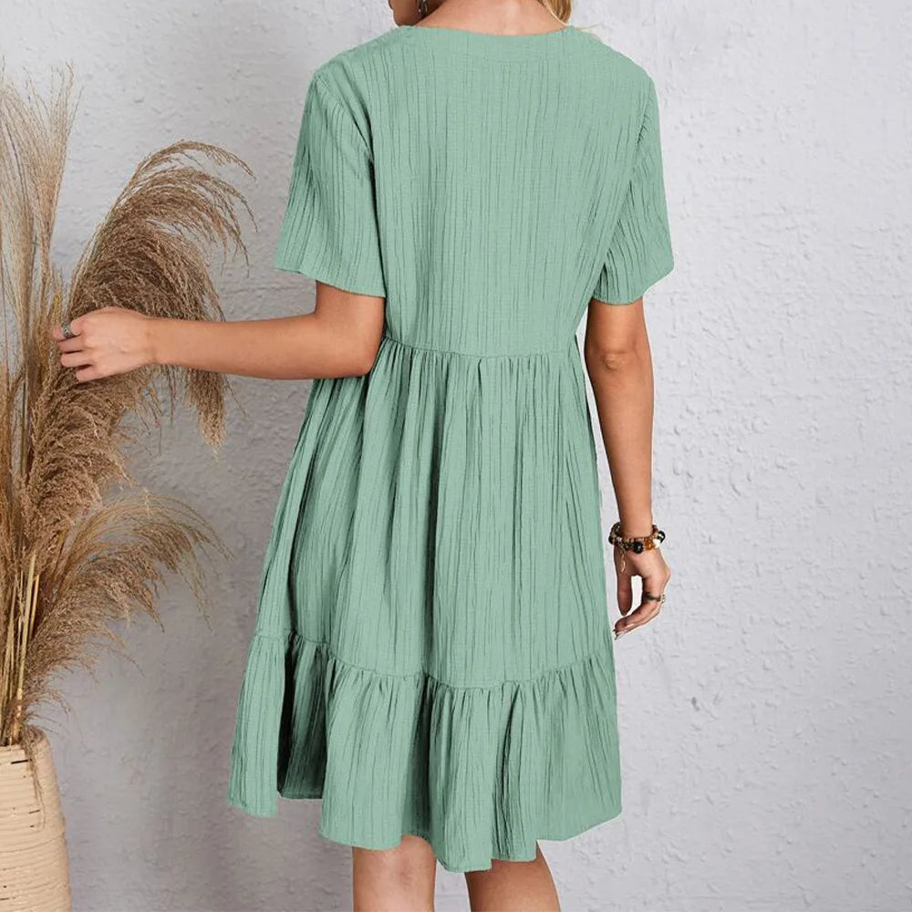 Adeline™ | Chic V-Neck Summer Dress