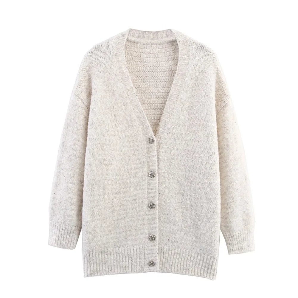 Nova | V-Neck Sequin Sweater with Long Sleeves