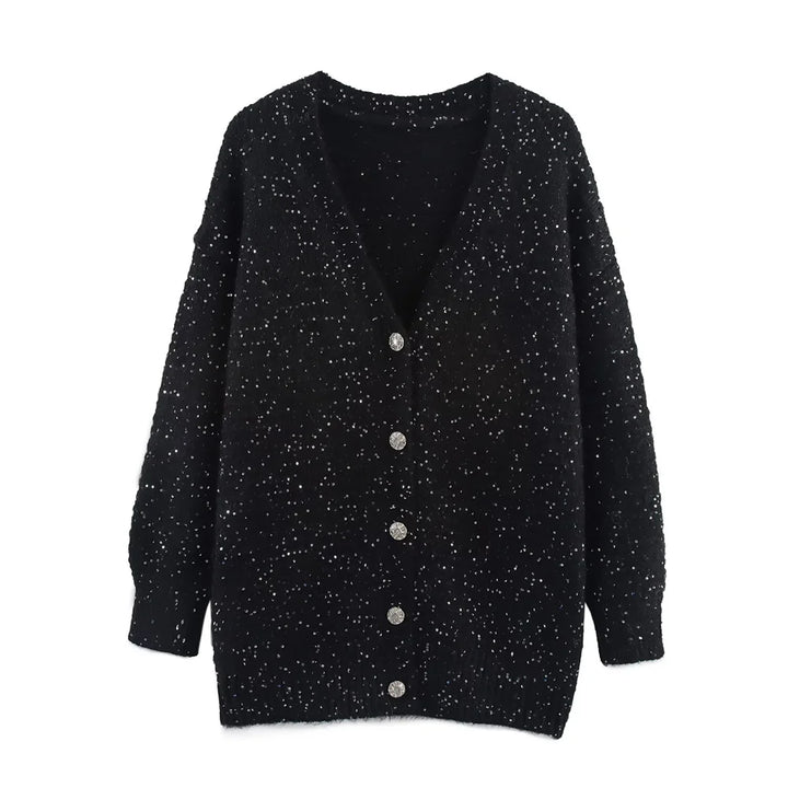 Nova | V-Neck Sequin Sweater with Long Sleeves