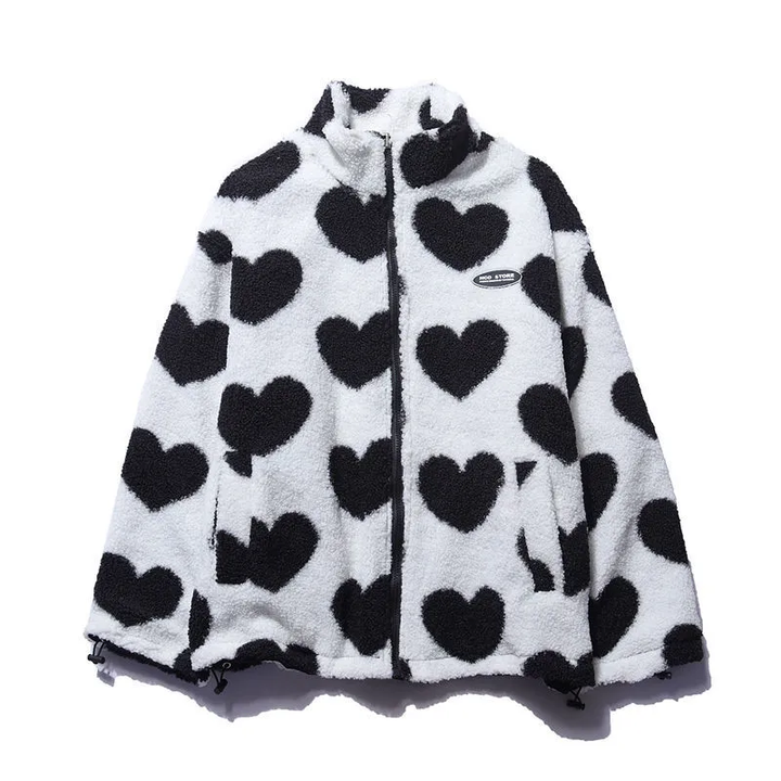 Hannah™ | Dual-Sided Heart Fleece Jacket