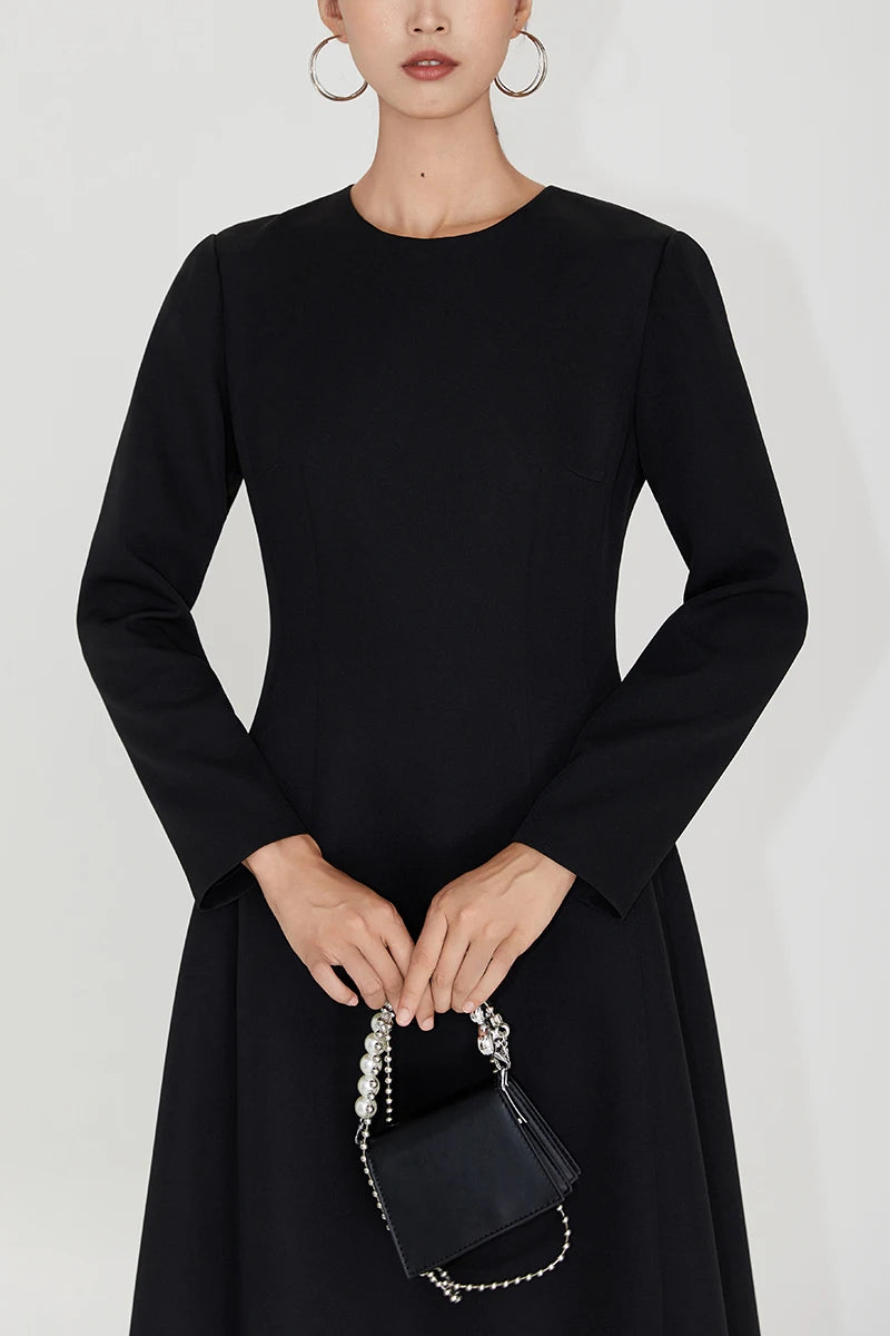 Alessia | A-Line Round-Neck Midi Dress