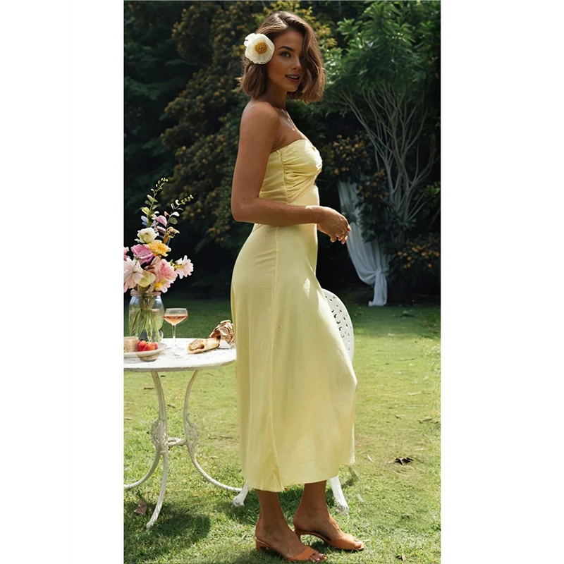 Maribel | Strapless Sweetheart Midi Dress