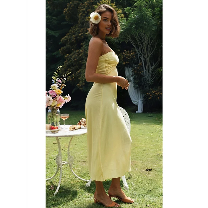 Maribel | Strapless Sweetheart Midi Dress