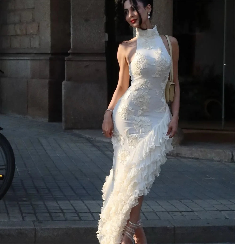 Mila™ | Elegant Halter Neck Mermaid Evening Dress