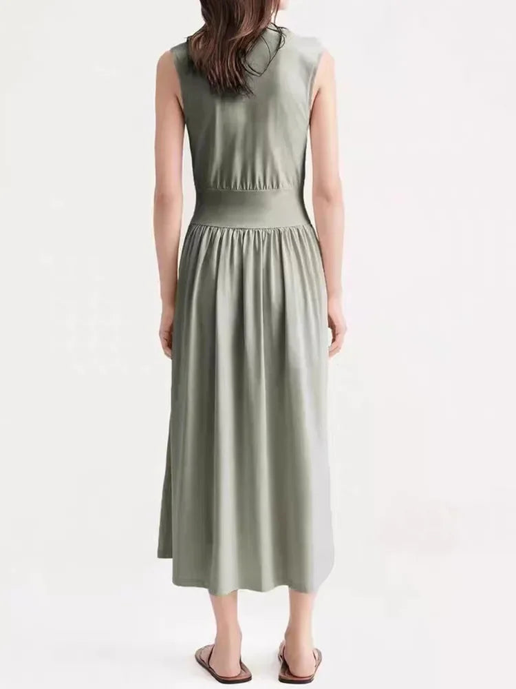 Alina | Pleated Tank Midi Dress