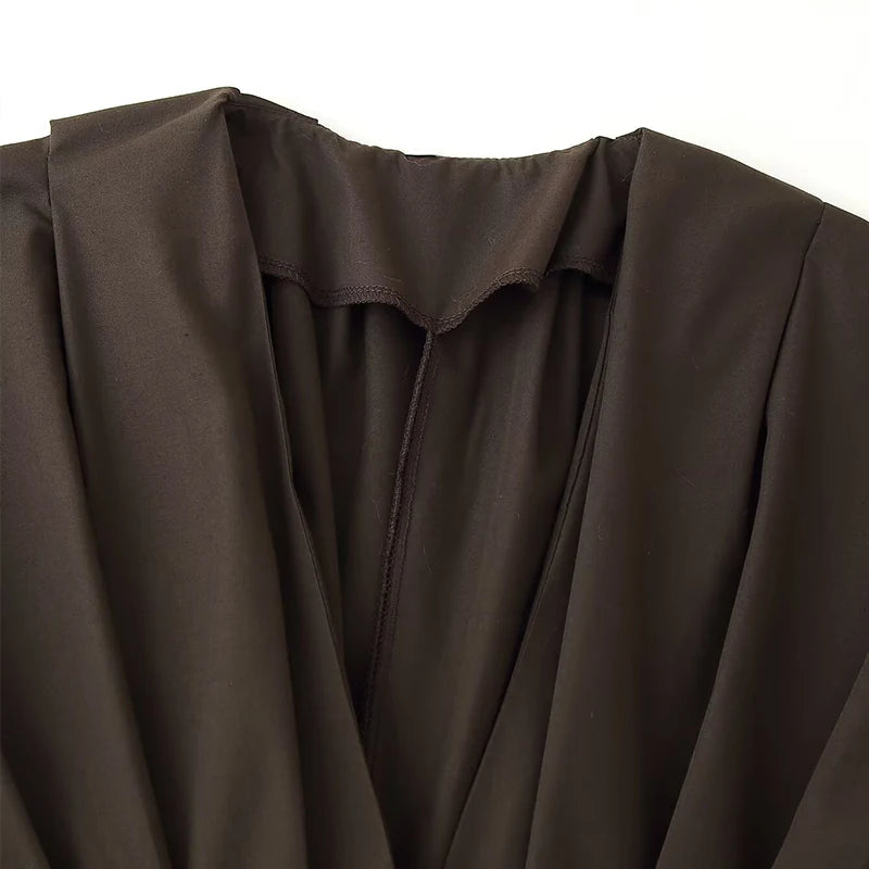 Elara | Draped High-Waist A-Line Dress