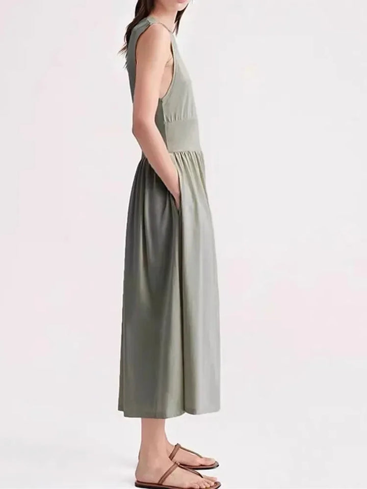 Alina | Pleated Tank Midi Dress