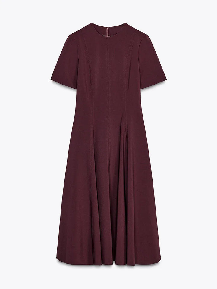 Amara | Wave-Detail A-Line Midi Dress