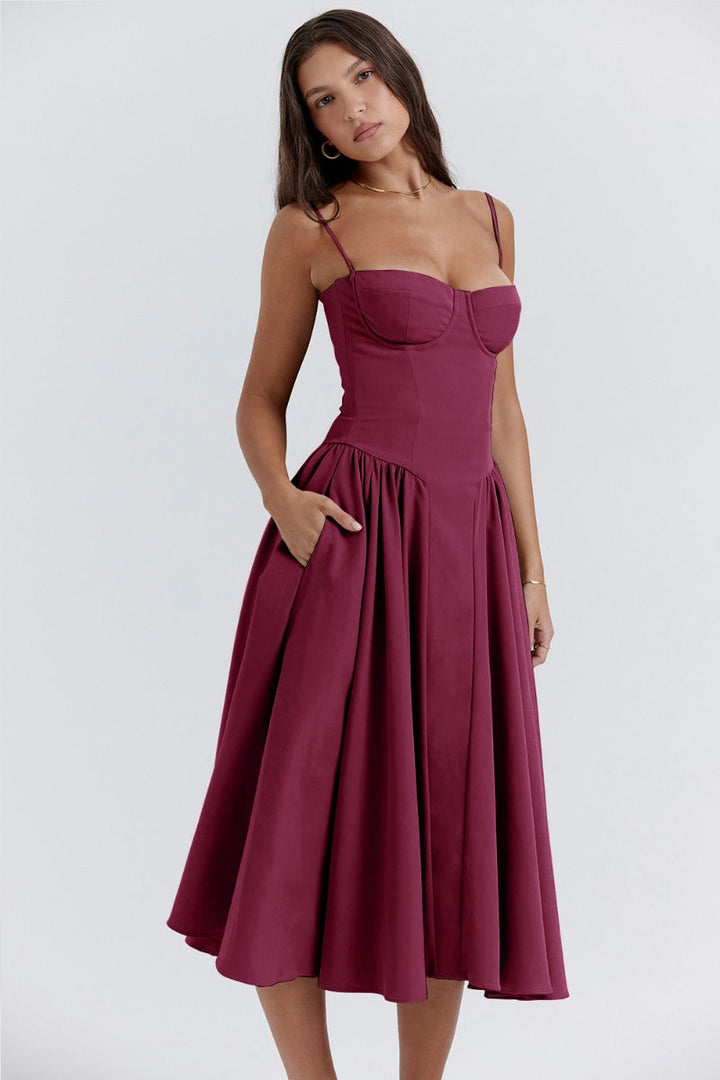 Sleeveless Corset Midi Dress – Flattering Fit