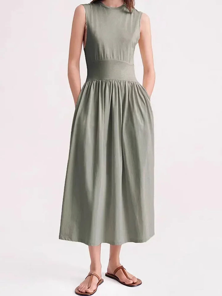 Alina | Pleated Tank Midi Dress