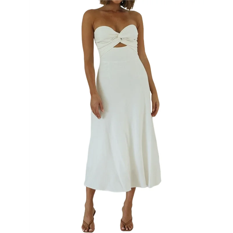 Maribel | Strapless Sweetheart Midi Dress