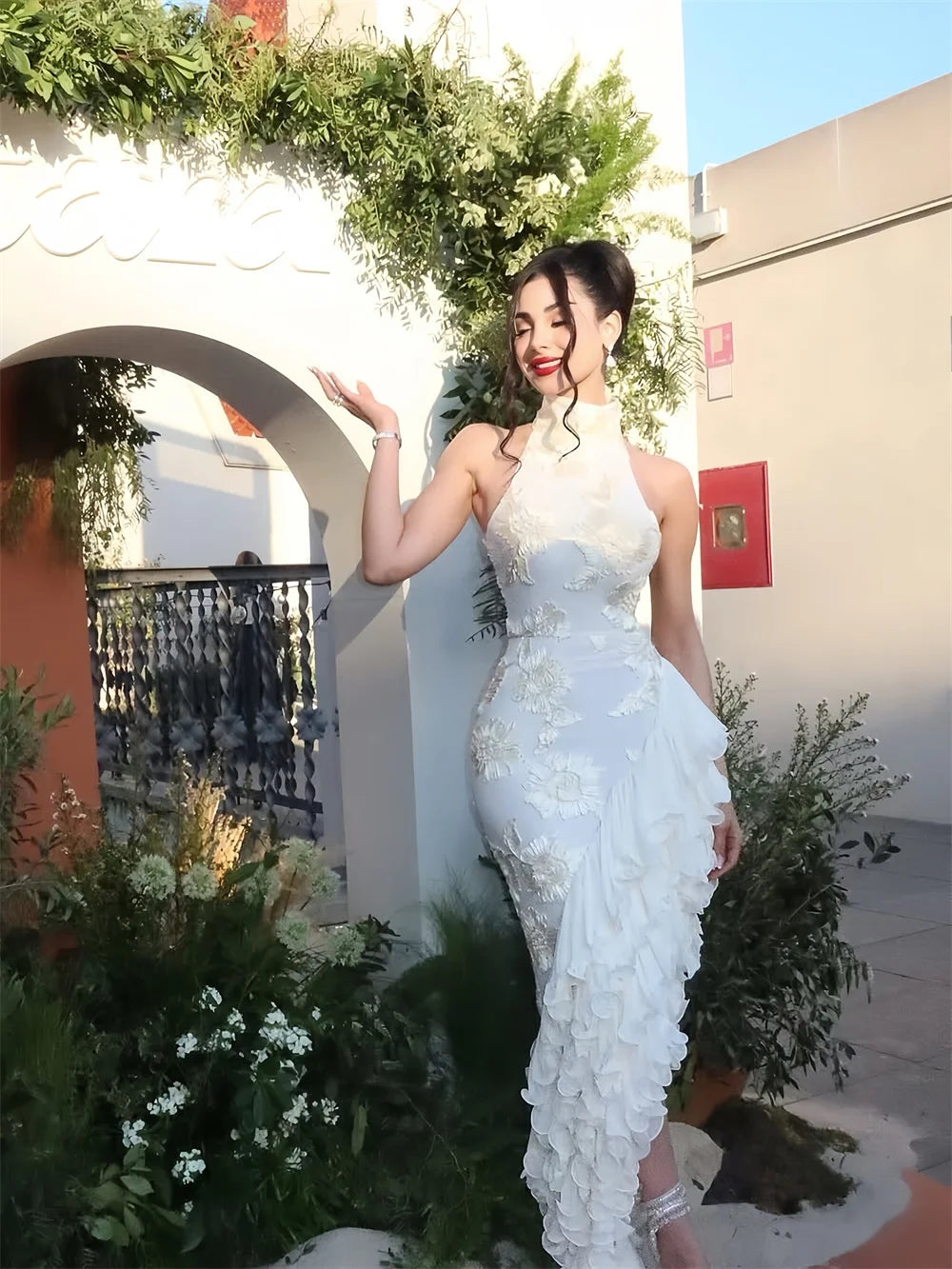 Mila™ | Elegant Halter Neck Mermaid Evening Dress