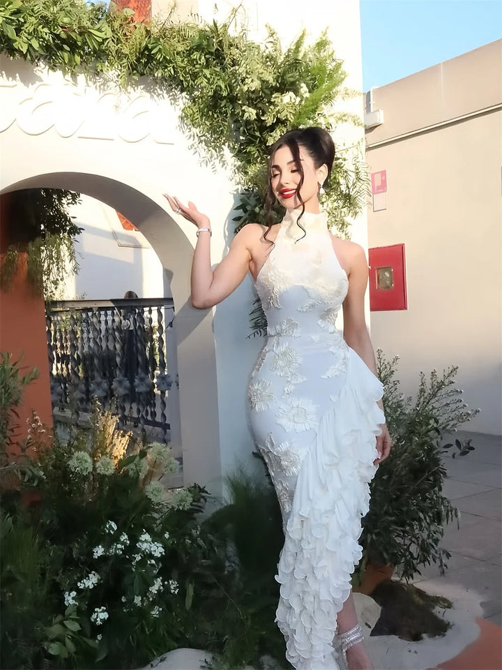 Mila™ | Elegant Halter Neck Mermaid Evening Dress