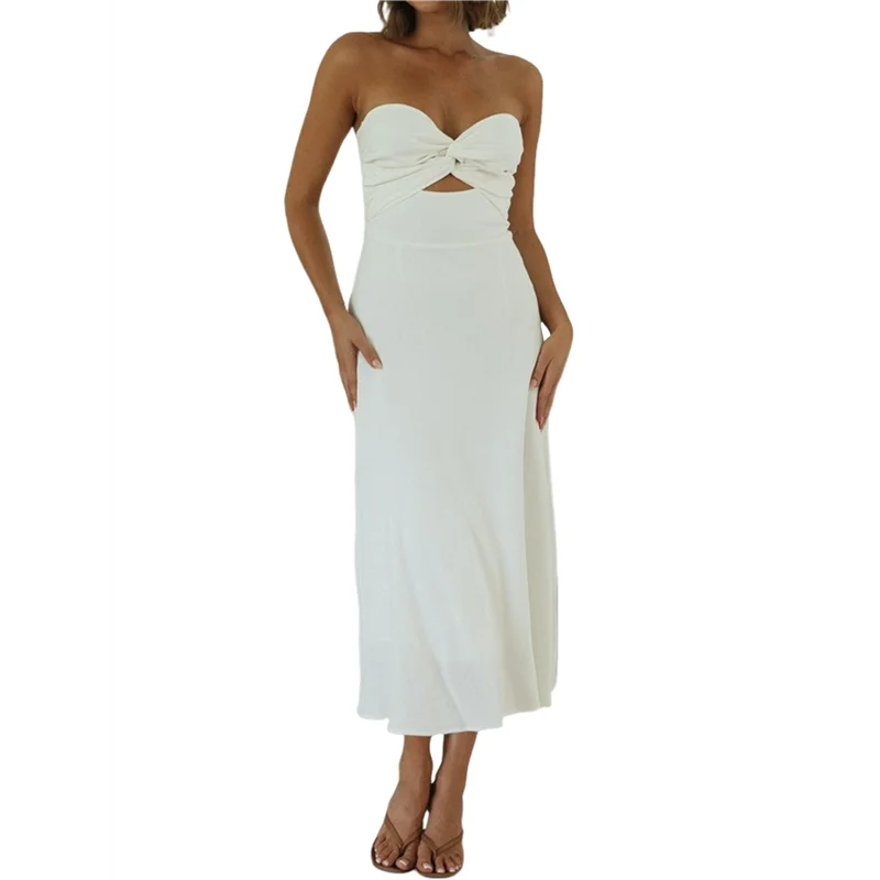 Maribel | Strapless Sweetheart Midi Dress
