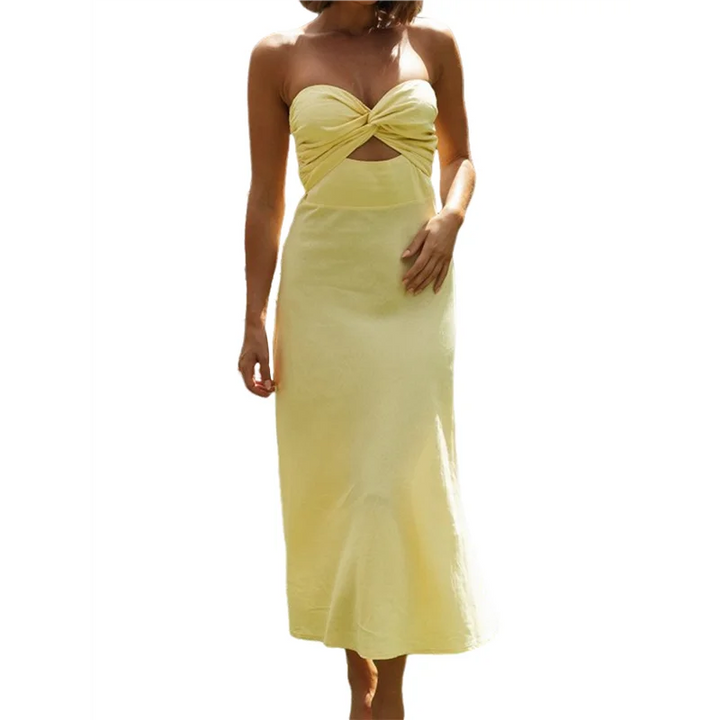 Maribel | Strapless Sweetheart Midi Dress
