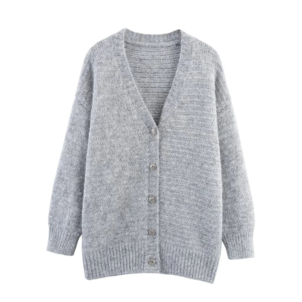 Nova | V-Neck Sequin Sweater with Long Sleeves