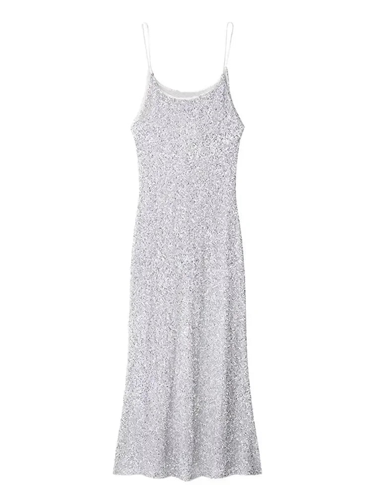 Selina | Sequin Pleated Maxi Dress