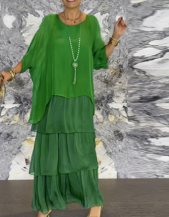 Caroline™ | Relaxed Fit Maxi Dress with Round Neck