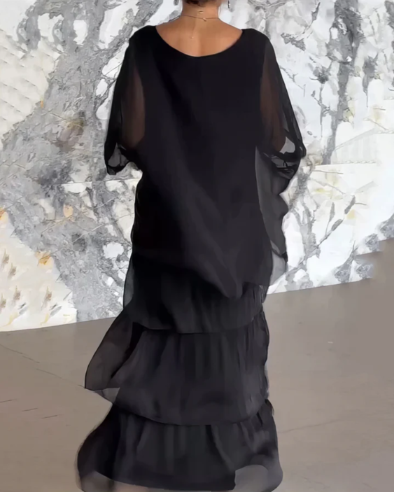 Caroline™ | Relaxed Fit Maxi Dress with Round Neck