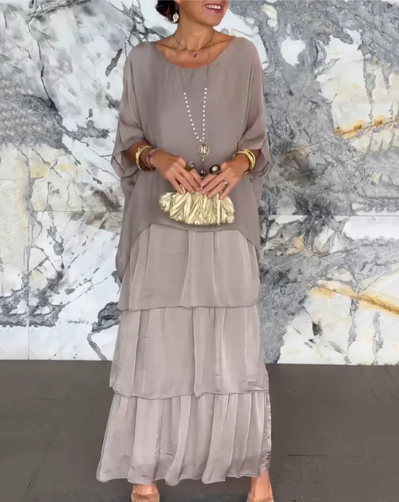 Caroline™ | Relaxed Fit Maxi Dress with Round Neck