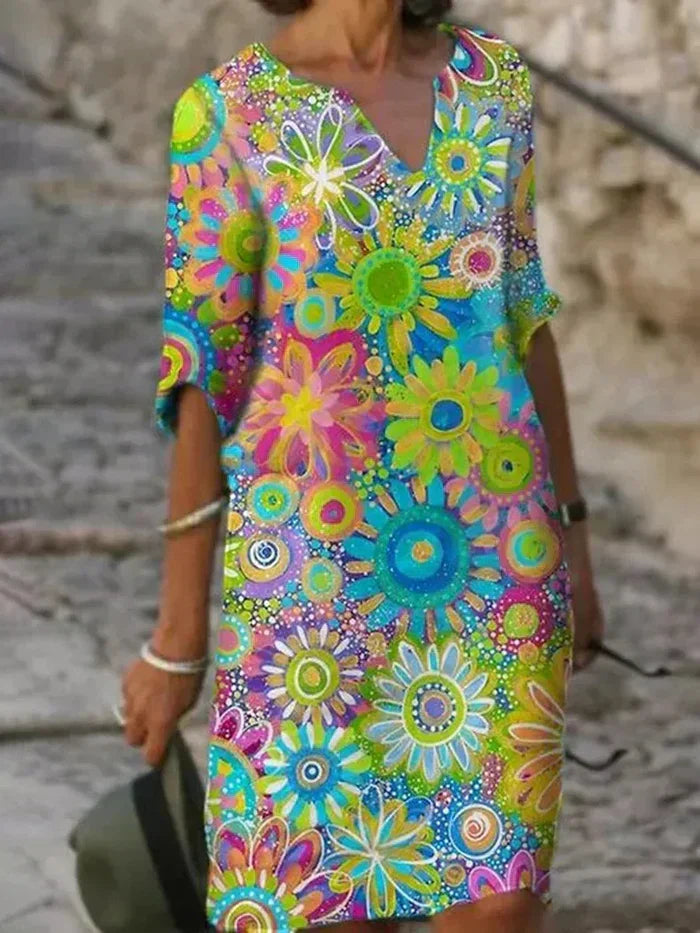 Ellen – Colourful Floral Summer Dress